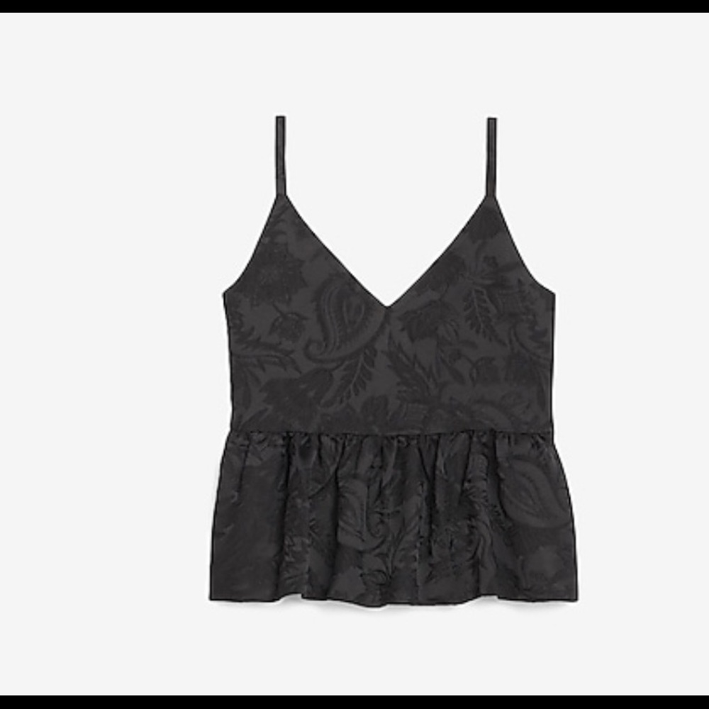 Floral Jackquard Boxy peplum cami